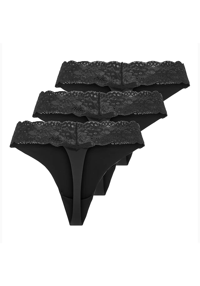 ONLY String »String ONLCHLOE LACE THONG 3er Pack«