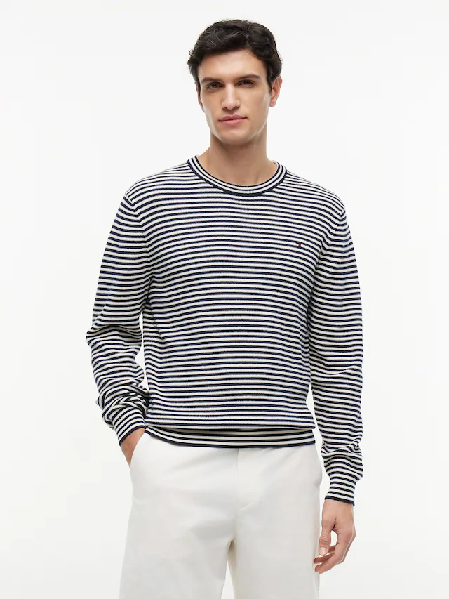 Tommy Hilfiger Strickpullover »SEASONAL STRUCTURE CREW NECK« strukturiert