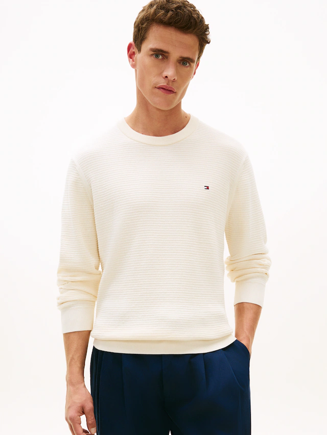Tommy Hilfiger Strickpullover »SEASONAL STRUCTURE CREW NECK« strukturiert