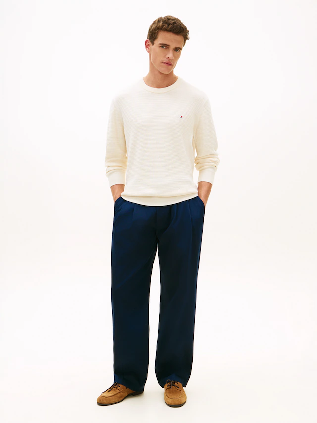 Tommy Hilfiger Strickpullover »SEASONAL STRUCTURE CREW NECK« strukturiert