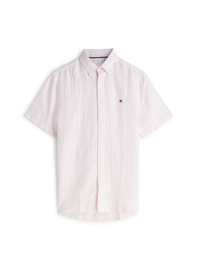 Tommy Hilfiger Kurzarmhemd »LINEN BLEND BENGAL STP SS RF SHT« Regular Fit aus Leinenmix mit Bengalstreifen