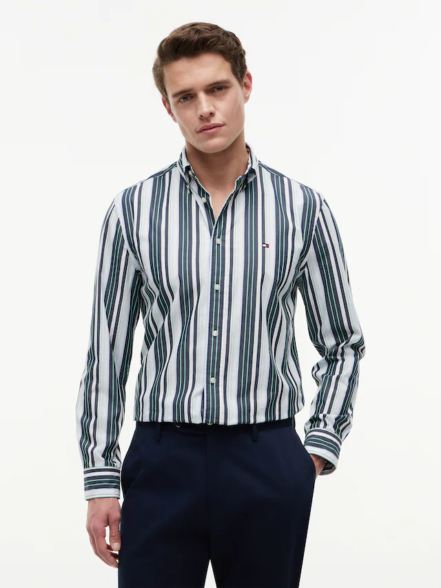 Tommy Hilfiger Langarmhemd »POPLIN MULTI STPE SHIRT« Regular Fit