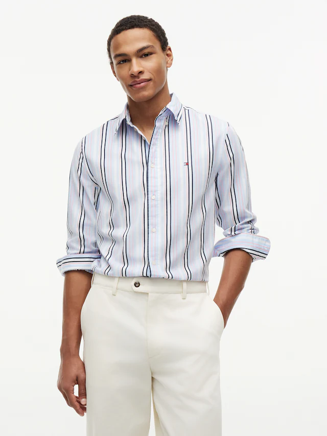 Tommy Hilfiger Langarmhemd »POPLIN MULTI STPE SHIRT« Regular Fit