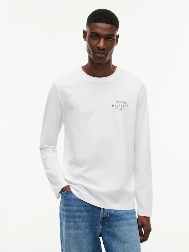 Tommy Hilfiger Langarmshirt »SCRIPT STACK LS REGULAR TEE«