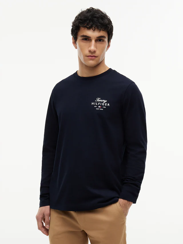 Tommy Hilfiger Langarmshirt »SCRIPT STACK LS REGULAR TEE«