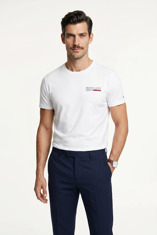 Tommy Hilfiger T-Shirt »BRAND LOVE LEFT CHEST RWB TEE« regular fit, Rundhals