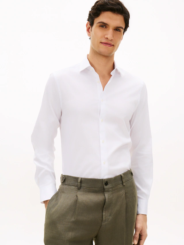 Tommy Hilfiger Langarmhemd »DC FLEX COLLAR SOLID« Flex Collar Technologie, elastischer Kragen für angenehmen Fit