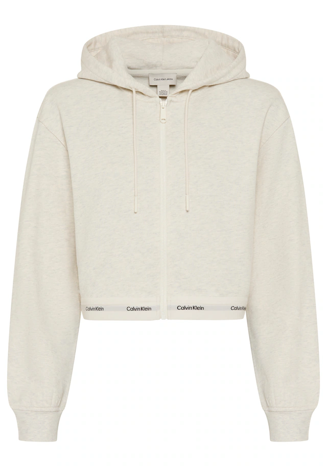 Calvin Klein Jeans Kapuzensweatjacke »LOGO WAIST CROPPED« mit Kapuze, kurze From, Logoschriftzug am Bund