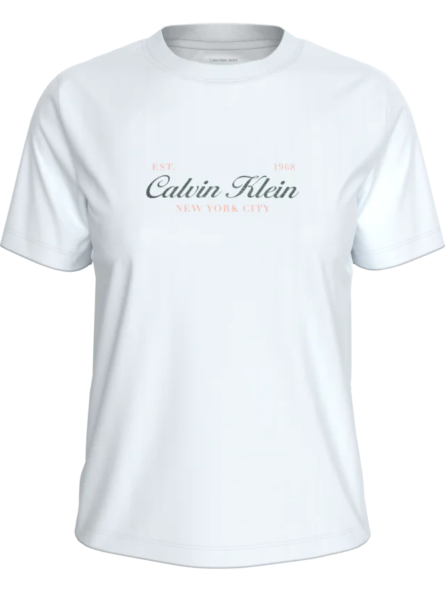 Calvin Klein Jeans T-Shirt Rundhalsausschnitt, Regular Fit, reine Baumwolle