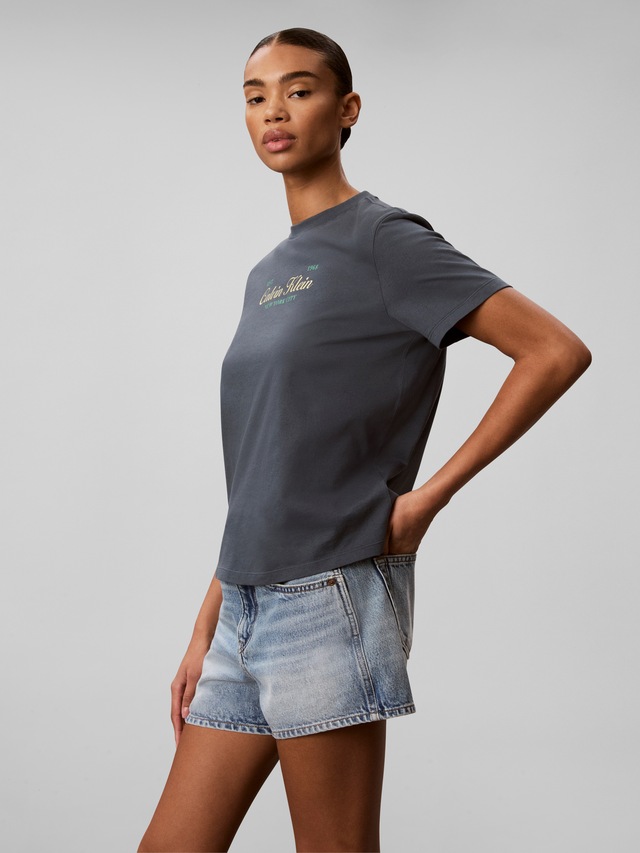 Calvin Klein Jeans T-Shirt Rundhalsausschnitt, Regular Fit, reine Baumwolle