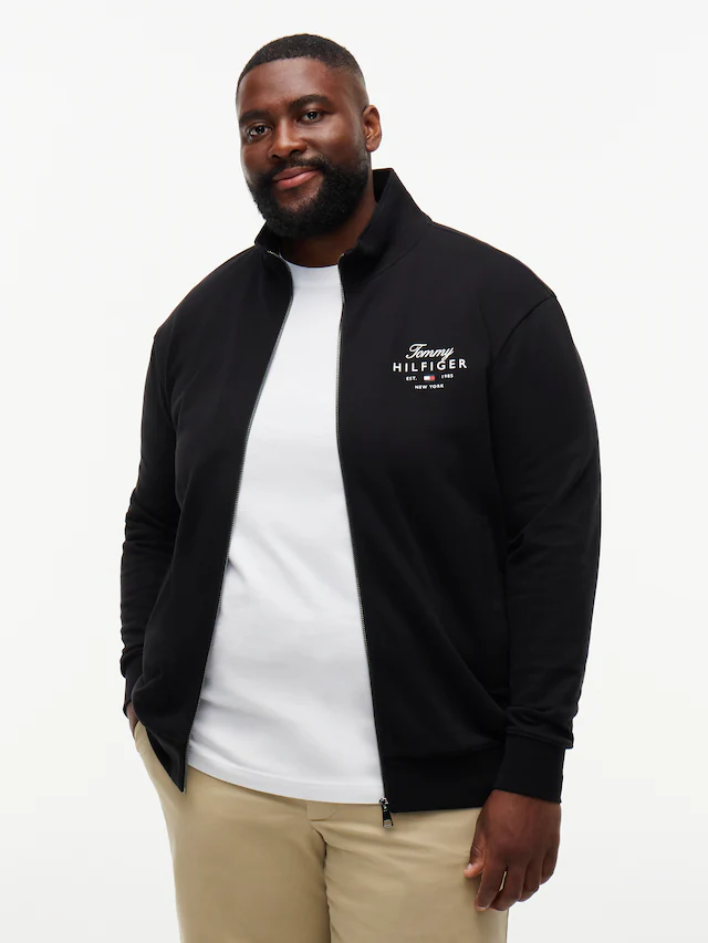 Tommy Hilfiger Big & Tall Sweatjacke »BT-SCRIPT STACK STAND COLLAR« Große Größen