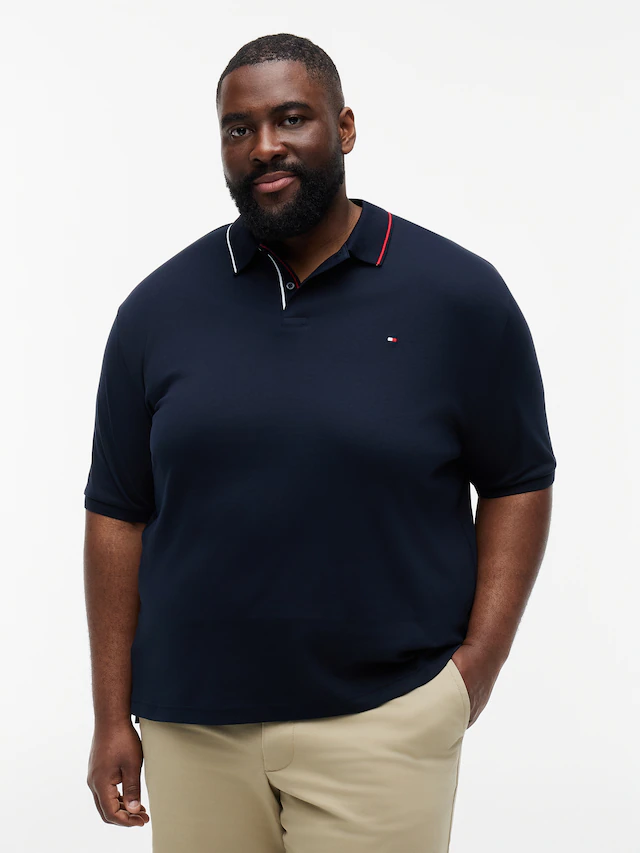 Tommy Hilfiger Big & Tall Poloshirt »BT-LIQUID COTTON TIPPED SLIM-B« aus Baumwolle
