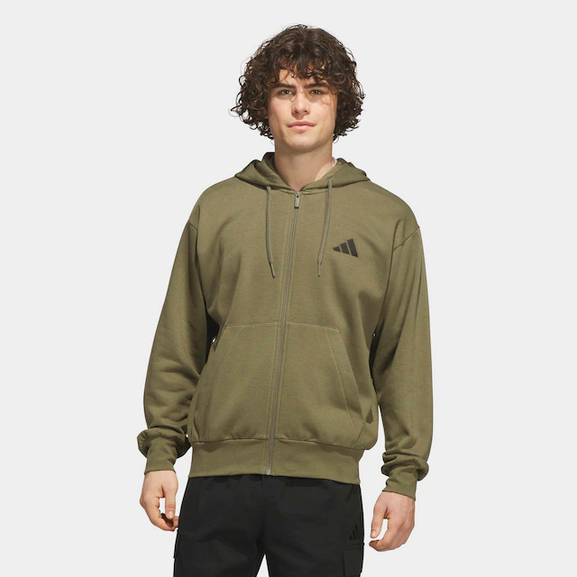 adidas Sportswear Kapuzensweatjacke »FEELCOZY FLEECE, DURCHGEHENDER REISSVERSCHLUSS« mit angesetzten Bündchen an Ärmeln und Rumpf, in normaler Schnittform