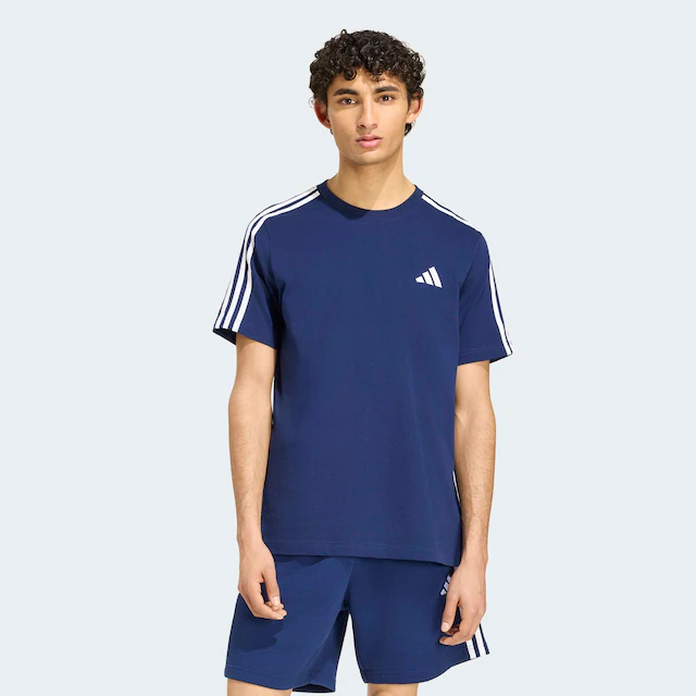 adidas Sportswear T-Shirt »ESSENTIALS 3-STREIFEN, SINGLE JERSEY, BRANDING LINKE SCHULTER«