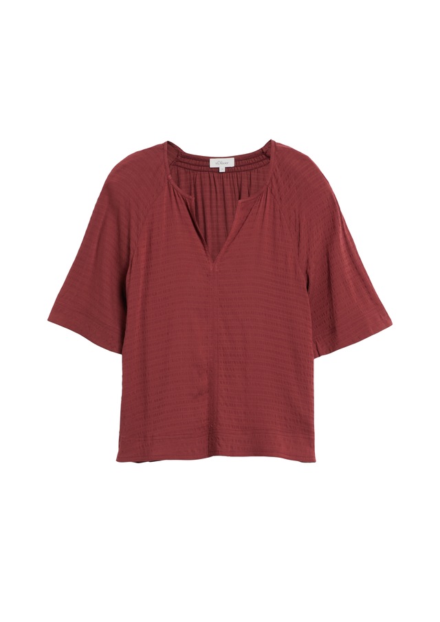 s.Oliver Schlupfbluse 3/4 Arm Bluse mit Splitneck