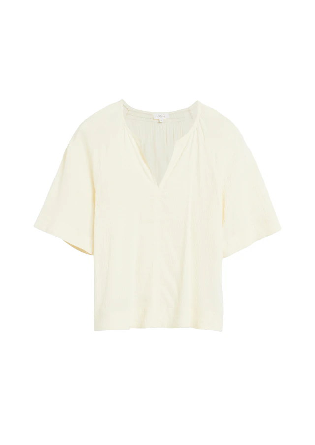 s.Oliver Schlupfbluse 3/4 Arm Bluse mit Splitneck
