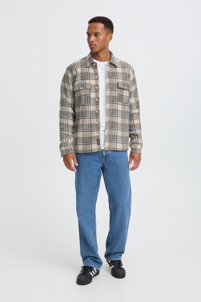 Blend Langarmhemd »BHBAKI SHIRT CHECK« Kunstfaser, regular fit