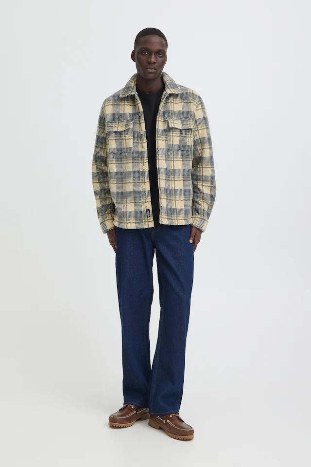 Blend Langarmhemd »BHBAKI SHIRT CHECK« Kunstfaser, regular fit