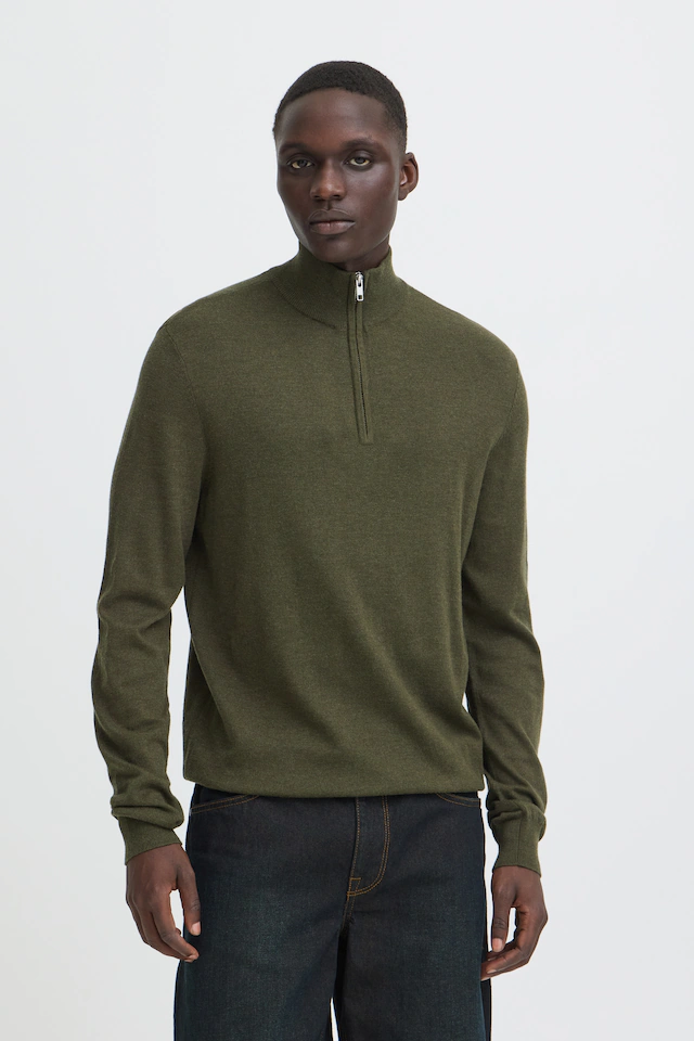 Blend Stehkragenpullover »BHBAGGE HALF ZIPP KNIT« Baumwollmischung, regular fit
