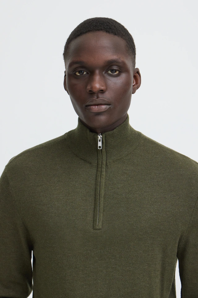 Blend Stehkragenpullover »BHBAGGE HALF ZIPP KNIT« Baumwollmischung, regular fit