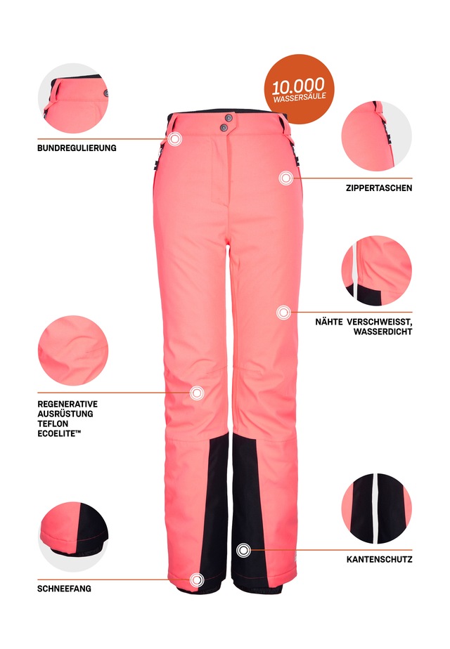 Killtec Skihose »KSW 278 WMN SKI PNTS« Wind- und wasserdicht, atmungsaktiv, verstellbarer Bund, Kantenschutz