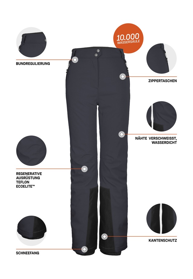 Killtec Skihose »KSW 278 WMN SKI PNTS« Wind- und wasserdicht, atmungsaktiv, verstellbarer Bund, Kantenschutz