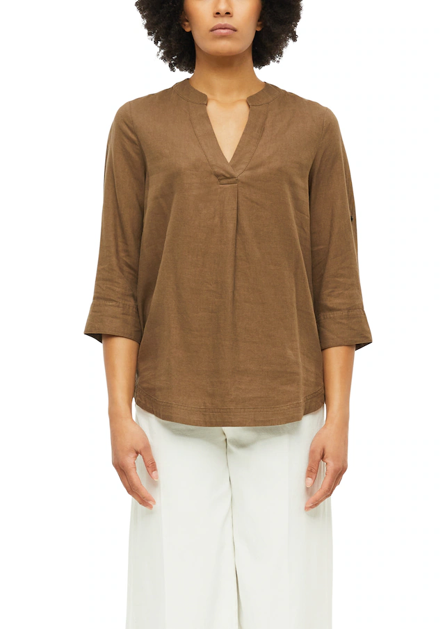 s.Oliver Shirtbluse krempelbar, kühlender Leinenmix