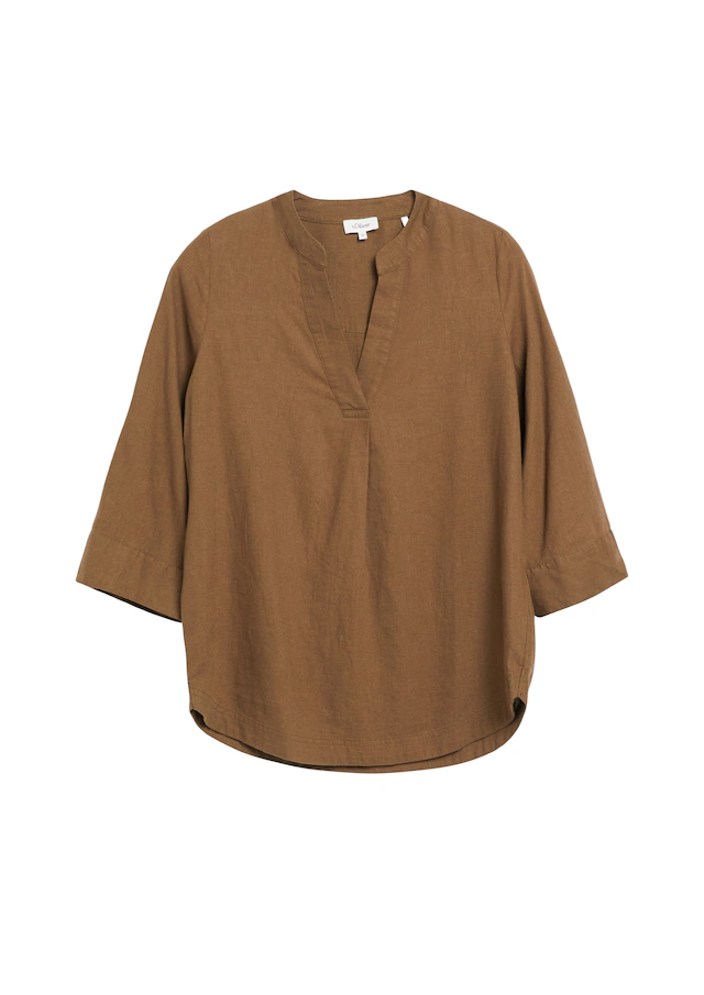 s.Oliver Shirtbluse krempelbar, kühlender Leinenmix