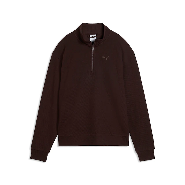 PUMA Langarmshirt »ESS ELEVATED STANDARD HALF-ZIP« mit sportlichem Stil, unifarbenes Design, ohne Kapuze, normale Länge