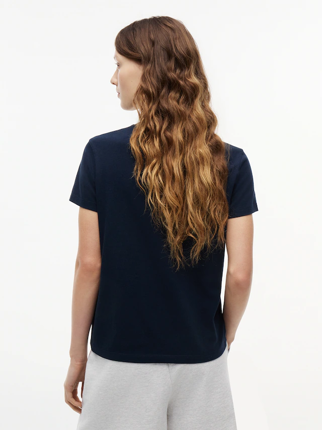 Tommy Jeans Kurzarmshirt »TJW REG US LINEAR SS TEE« Baumwollmischung, regular fit, Logo