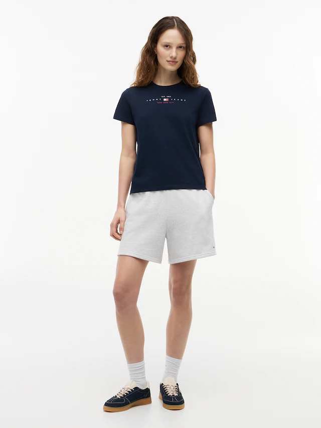 Tommy Jeans Kurzarmshirt »TJW REG US LINEAR SS TEE« Baumwollmischung, regular fit, Logo