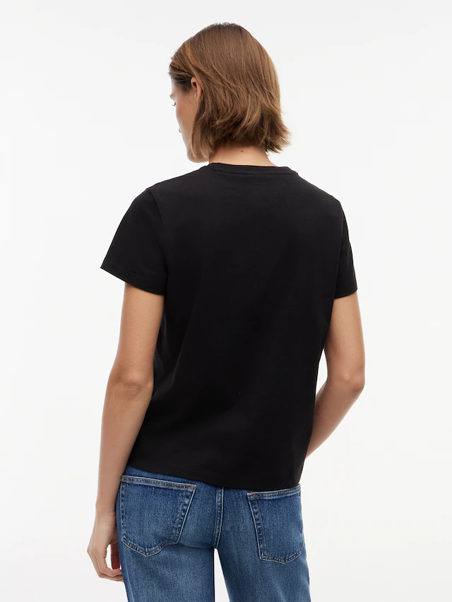 Tommy Jeans Kurzarmshirt »TJW REG US LINEAR SS TEE« Baumwollmischung, regular fit, Logo