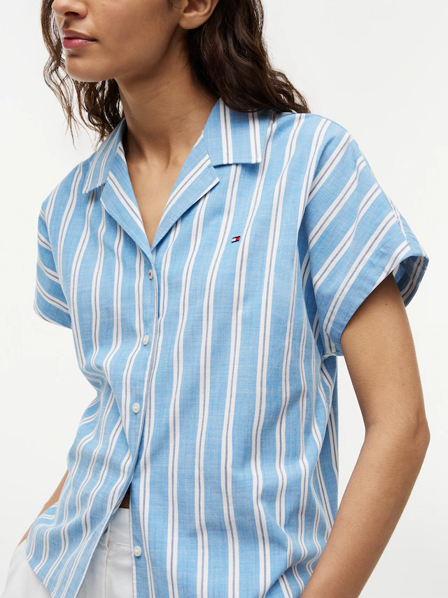 Tommy Hilfiger Kurzarmbluse »SUMMER COTTON SS SHIRT« Baumwollmischung