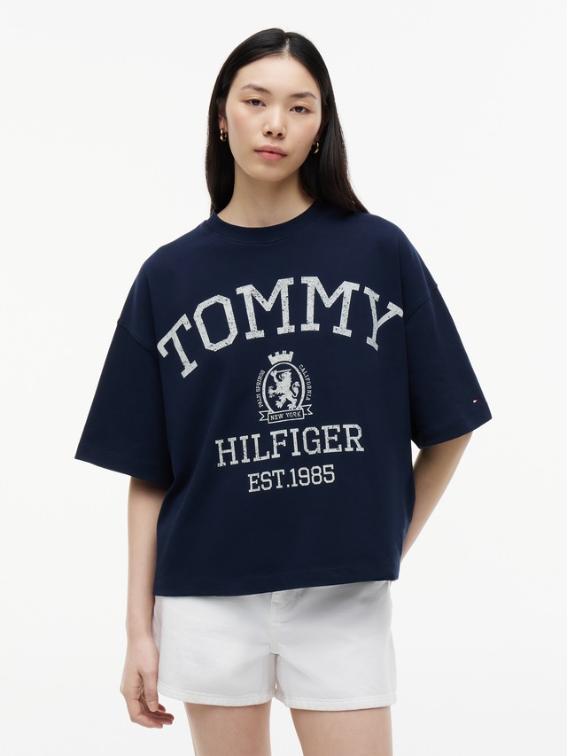 Tommy Hilfiger Kurzarmshirt »VARSITY CREST RLX SS T-SHIRT« Baumwolle, relaxed fit, Logoprint