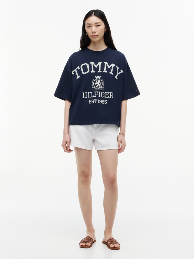 Tommy Hilfiger Kurzarmshirt »VARSITY CREST RLX SS T-SHIRT« Baumwolle, relaxed fit, Logoprint