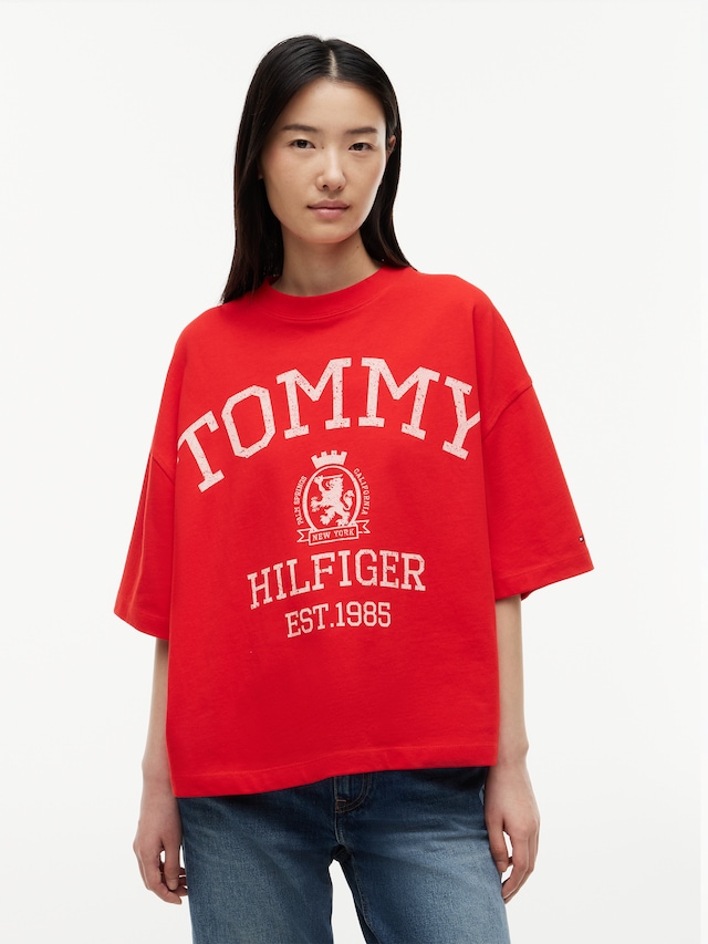 Tommy Hilfiger Kurzarmshirt »VARSITY CREST RLX SS T-SHIRT« Baumwolle, relaxed fit, Logoprint