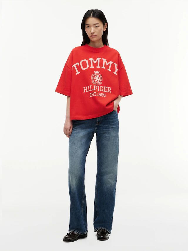 Tommy Hilfiger Kurzarmshirt »VARSITY CREST RLX SS T-SHIRT« Baumwolle, relaxed fit, Logoprint