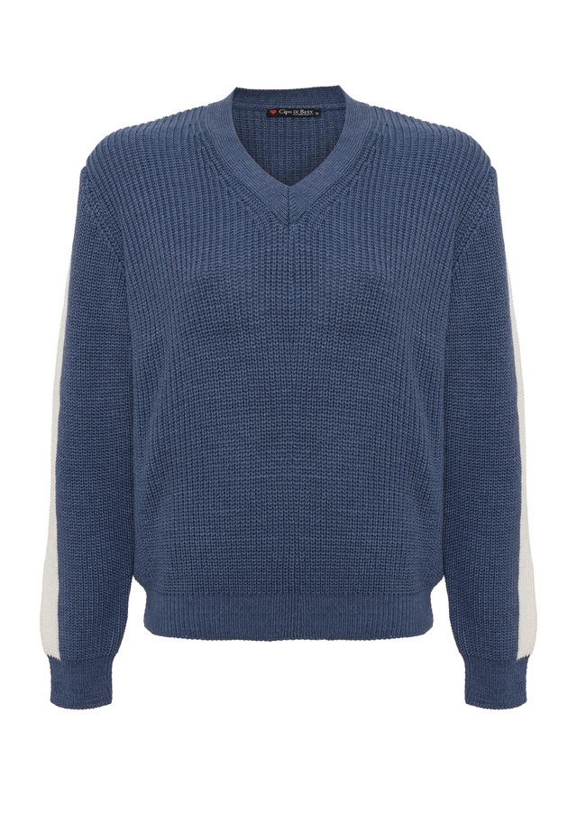 Cipo & Baxx Strickpullover »WP260« 1 mit Streifendetails an den Ärmeln