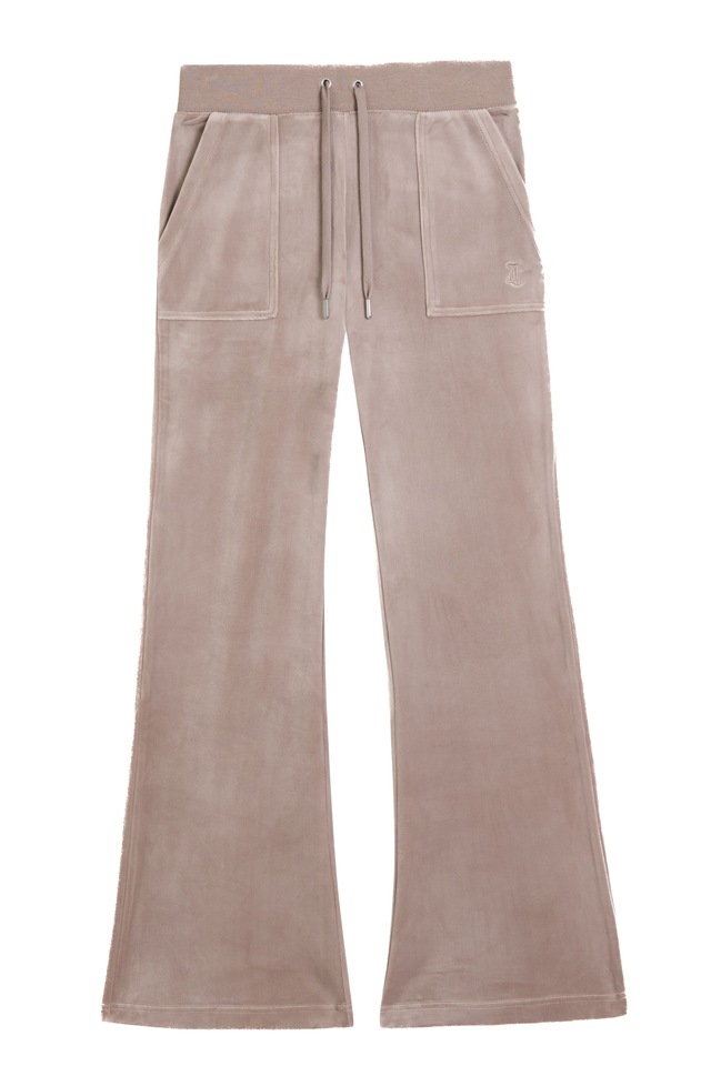 Juicy Couture Sweathose »LAYLA LOW RISE POCKETED FLARE PANT. Damen« Trainingshose Damen, Sweathose, Velour, Jogginghose mit Glitzer, Sale