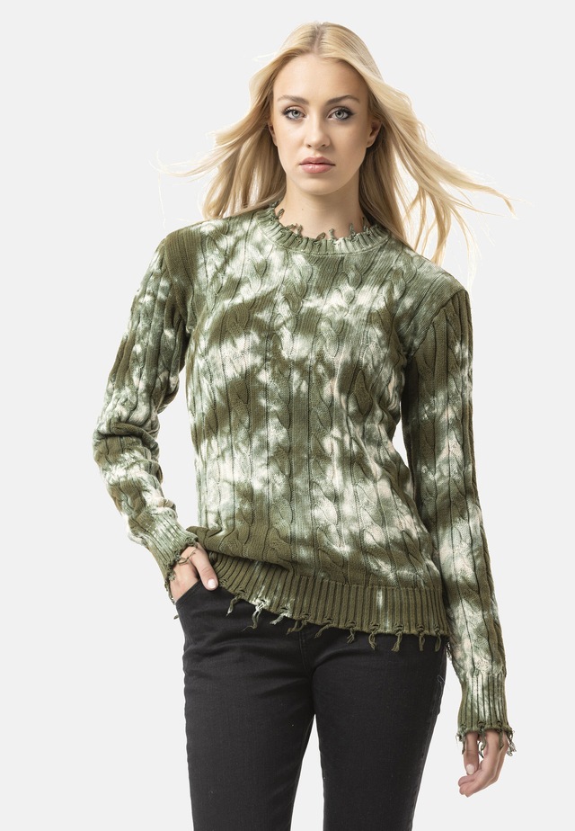Cipo & Baxx Strickpullover »WP268« 1 Tie-Dye Optik