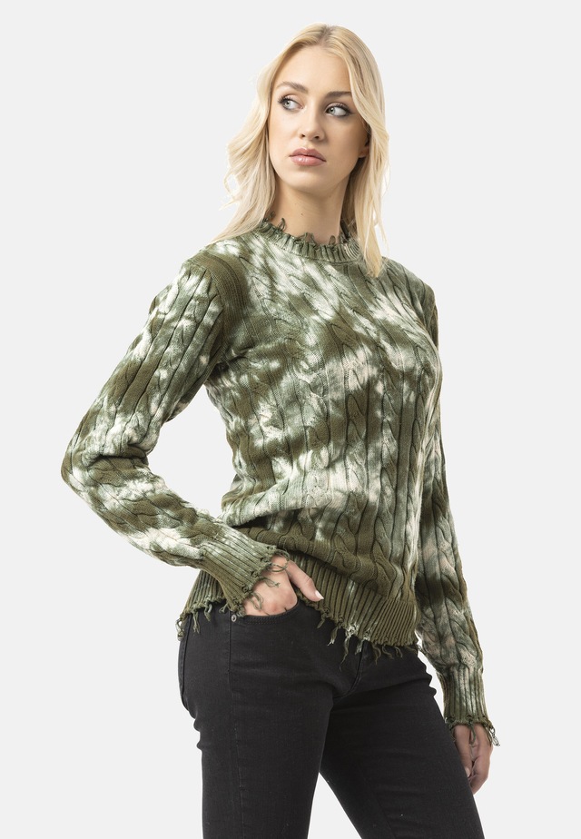 Cipo & Baxx Strickpullover »WP268« 1 Tie-Dye Optik