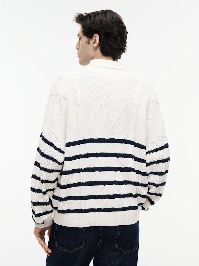 Tommy Jeans Cardigan »RELAXED STRIPE CABLE BUTTONUP« Relaxed fit mit Zopfstrickmuster