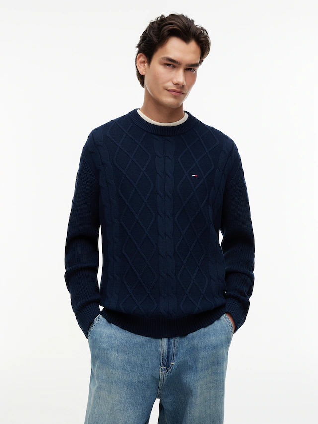 Tommy Jeans Rundhalspullover »TJM REG CABLE KNIT SWEATER«