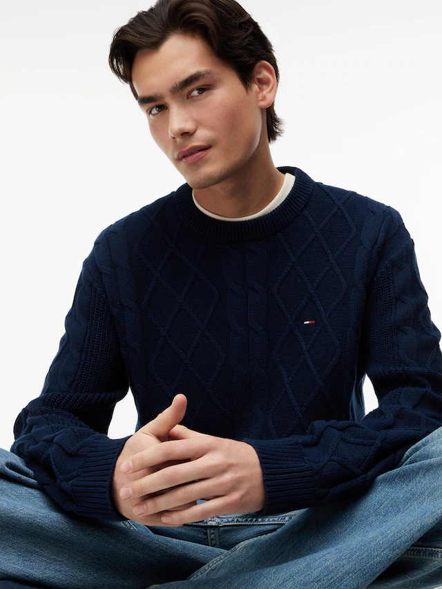 Tommy Jeans Rundhalspullover »TJM REG CABLE KNIT SWEATER«