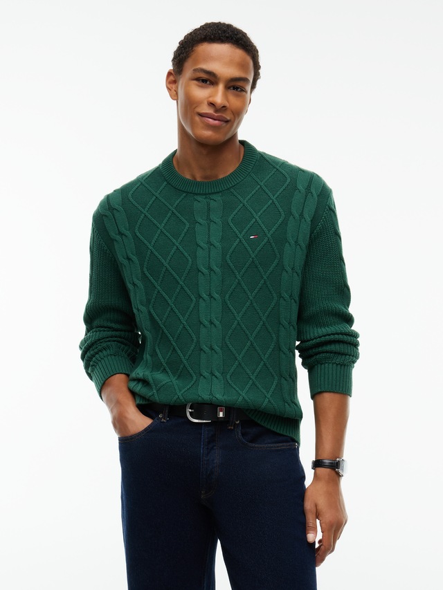 Tommy Jeans Rundhalspullover »TJM REG CABLE KNIT SWEATER«
