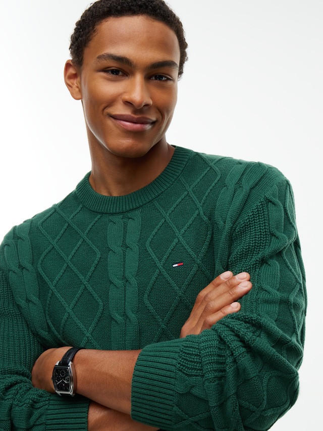Tommy Jeans Rundhalspullover »TJM REG CABLE KNIT SWEATER«