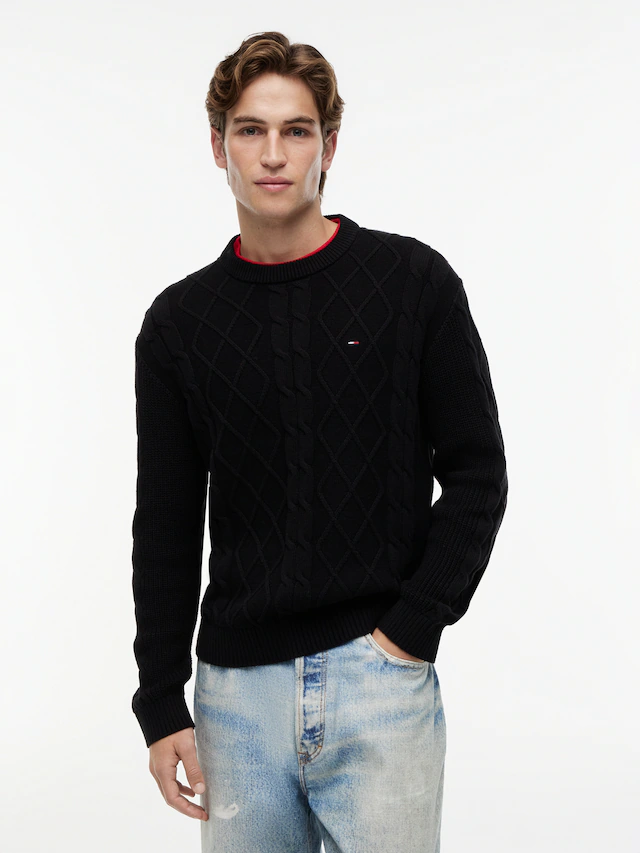 Tommy Jeans Rundhalspullover »TJM REG CABLE KNIT SWEATER«