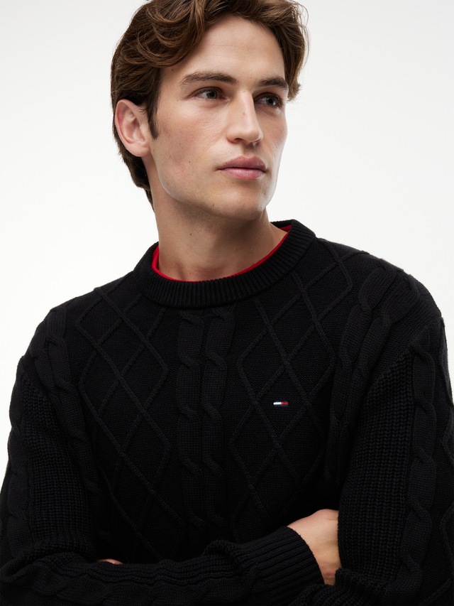 Tommy Jeans Rundhalspullover »TJM REG CABLE KNIT SWEATER«