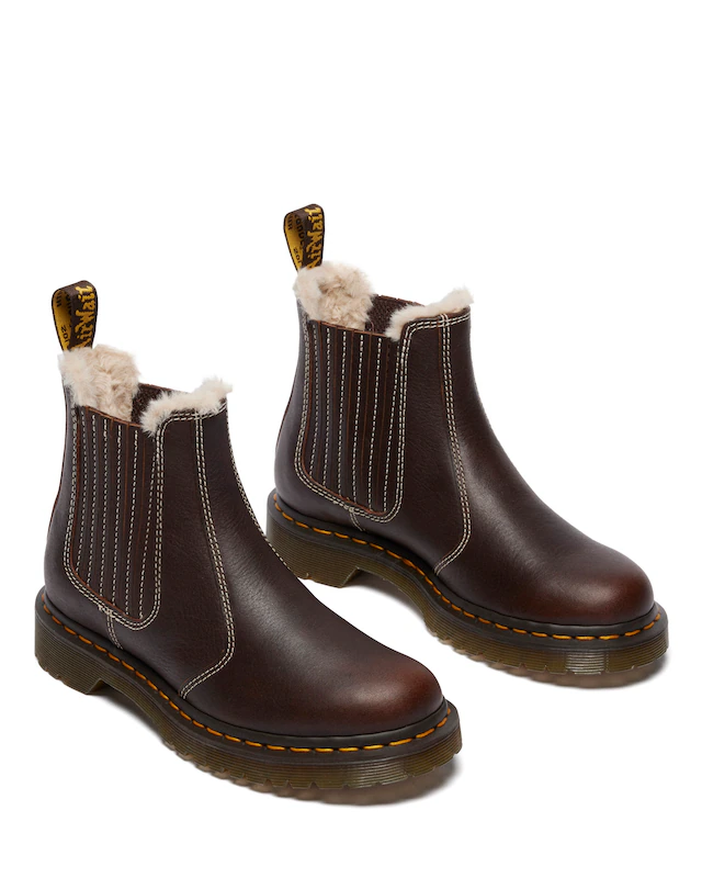 DR. MARTENS Winterboots »2976 Leonore II« Blockabsatz, Stiefelette, Schlupfboots mit Fellimitat am Schaftrand