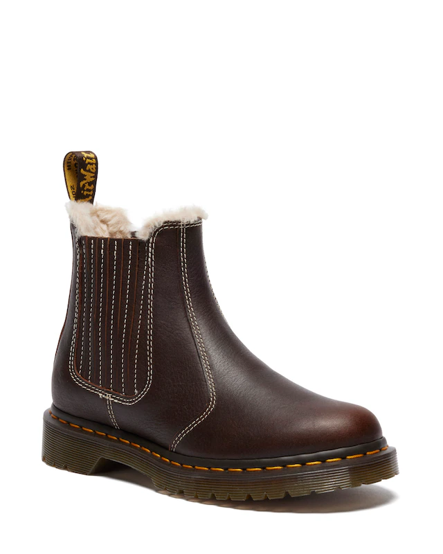 DR. MARTENS Winterboots »2976 Leonore II« Blockabsatz, Stiefelette, Schlupfboots mit Fellimitat am Schaftrand